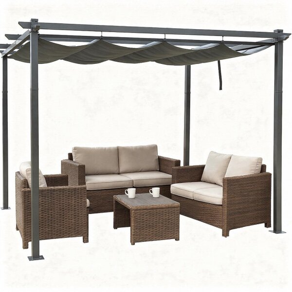 Zahradní pergola PERGO antracitová 300x400 cm