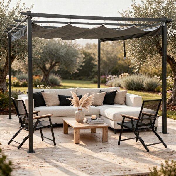 Zahradní pergola PERGO antracitová 300x400 cm