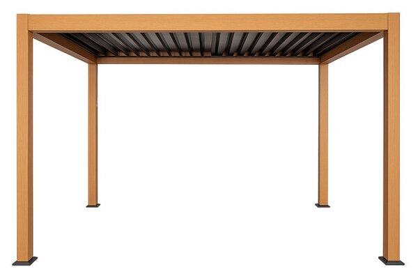 Zahradní pergola s LED osvětlením LUXORA hnědá/antracitová 300x400 cm