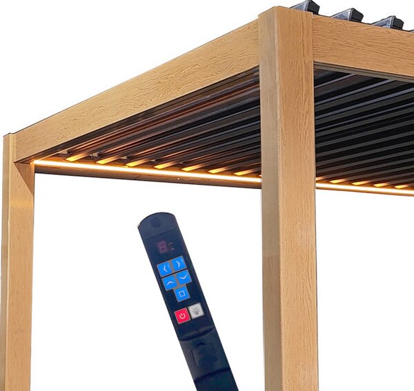Zahradní pergola s LED osvětlením LUXORA hnědá/antracitová 300x400 cm