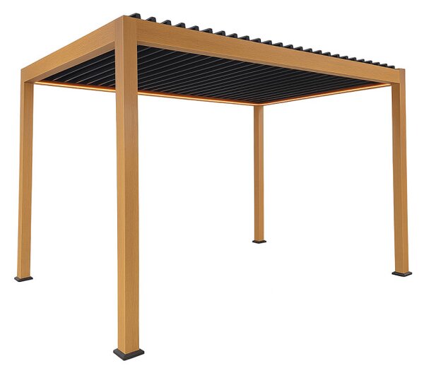 Zahradní pergola s LED osvětlením LUXORA hnědá/antracitová 300x400 cm