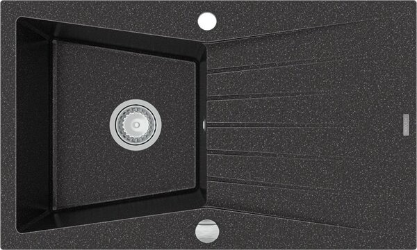 MEXEN - Cesar granitový dřez 1-mísa dřez s odkapávač 775x470 mm, černá mottled 6514771010-76