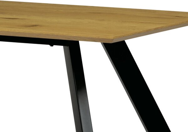 Jídelní stůl 180x90 cm HT-723 OAK dub / černé nohy