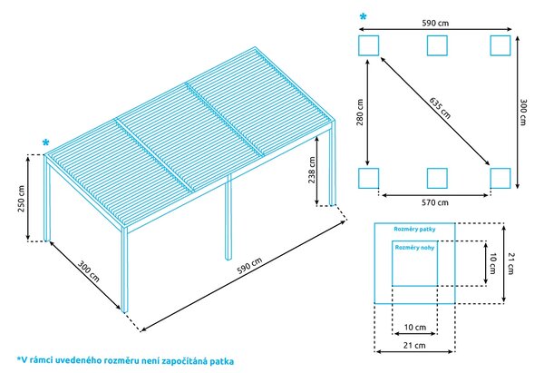 Marimex Bioklimatická pergola 3x5,9 m 11640723