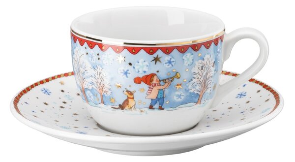 Porcelánový Vánoční šálek na cappuccino s podšálkem, Štědrý večer 2022, 0,22l/16 cm Rosenthal (Štědrý večer)