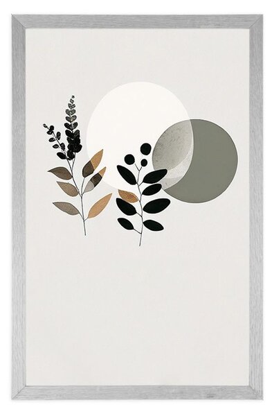 Plakát minimalistické listy s boho pozadím