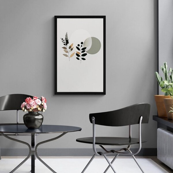 Plakát minimalistické listy s boho pozadím