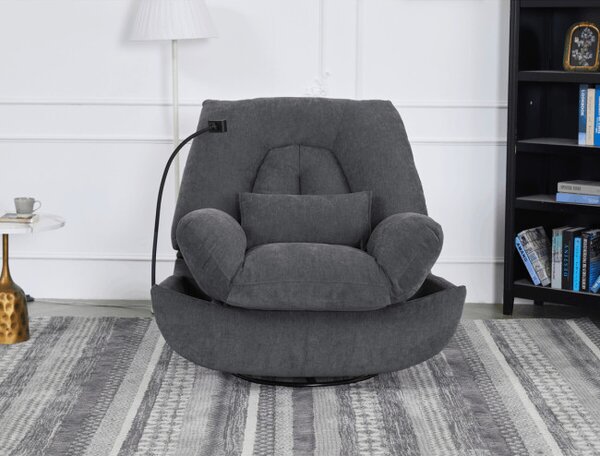 Polohovací křeslo šedé, elektrické TV-7089 GREY2
