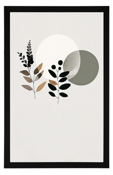 Plakát minimalistické listy s boho pozadím