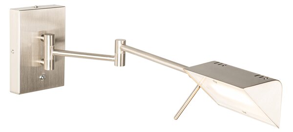 Designová nástěnná lampa ocel včetně LED stmívatelná - Notia