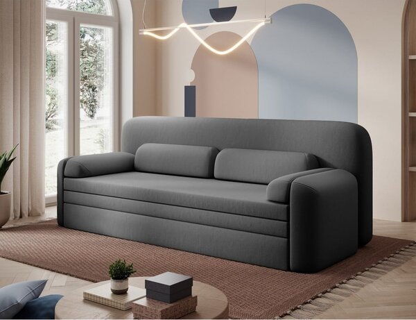 Taupe sametová rozkládací/s úložným prostorem pohovka 236 cm Elioss – ELTAP