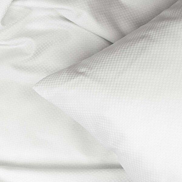 DARRÉ Saténové povlečení Kostička 3mm - bílá Velikost: 140 x 200 + 70 x 90