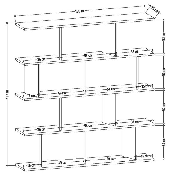 REGÁL, 130/137/25 cm Livetastic - Online Only regály & police, Online Only