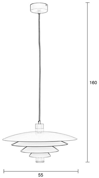 Béžové kovové závěsné světlo ZUIVER COLE 55 cm