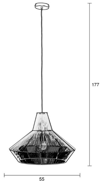 Černé závěsné světlo ZUIVER FAIRY 55 cm