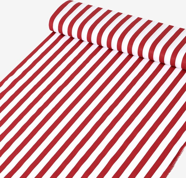 Goldea vánoční bavlněné plátno – červené proužky 160 cm