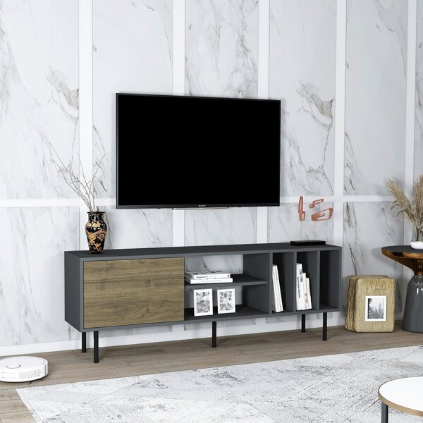 NÍZKÁ KOMODA, antracitová, barvy vlašských ořechů, 160/57/35 cm Livetastic - Online Only TV příslušenství, Online Only