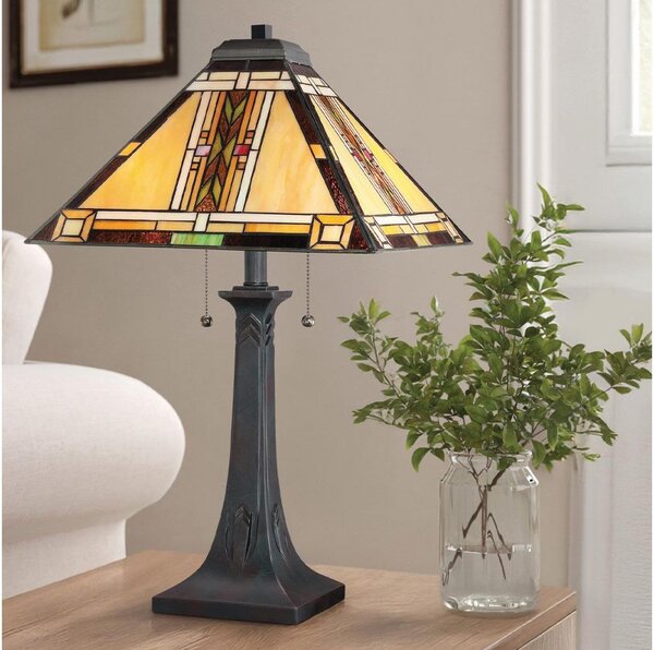 Quoizel QZ-NAVAJO-TL-VB - Stolní lampa Tiffany NAVAJO 2xE27/60W/230V