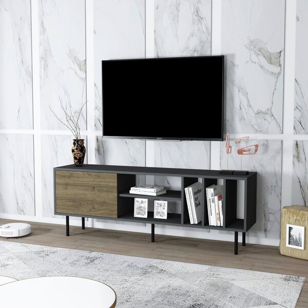 NÍZKÁ KOMODA, antracitová, barvy vlašských ořechů, 160/57/35 cm Livetastic - Online Only TV příslušenství, Online Only