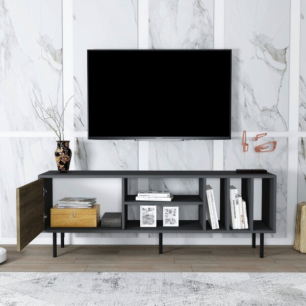 NÍZKÁ KOMODA, antracitová, barvy vlašských ořechů, 160/57/35 cm Livetastic - Online Only TV příslušenství, Online Only