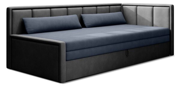 Modrá/šedá žinylková rozkládací/s úložným prostorem pohovka 214 cm Fulgeo – ELTAP