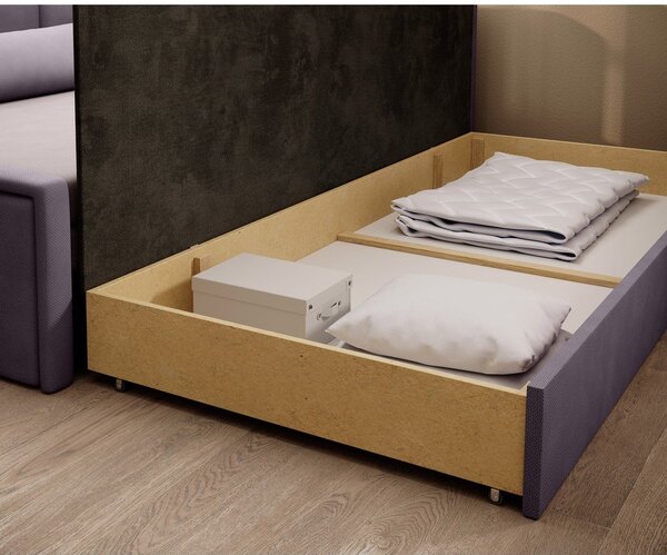 Růžová žinylková rozkládací/s úložným prostorem pohovka 214 cm Fulgeo – ELTAP