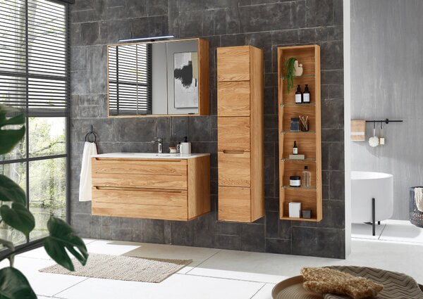ZRCADLOVÁ SKŘÍŇKA, barvy dubu, 100/70/20 cm Linea Natura - Koupelnové série, Online Only