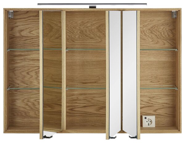 ZRCADLOVÁ SKŘÍŇKA, barvy dubu, 100/70/20 cm Linea Natura - Koupelnové série, Online Only