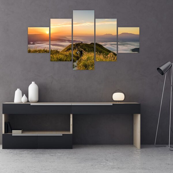 Obraz hory při západu sluce (125x70 cm)