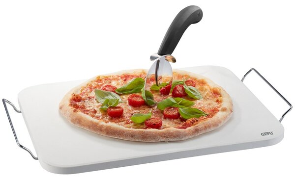 Sada Kámen na pizzu se stojanem + kráječ a špachtle na pizzu DARIOSO - GEFU