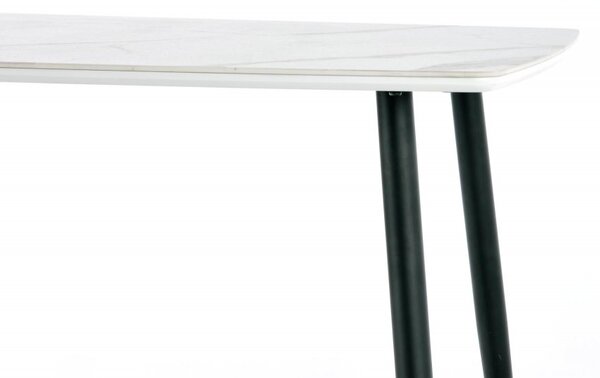 Halmar Jídelní stůl MARCO 120x70 bílý mramor/černý