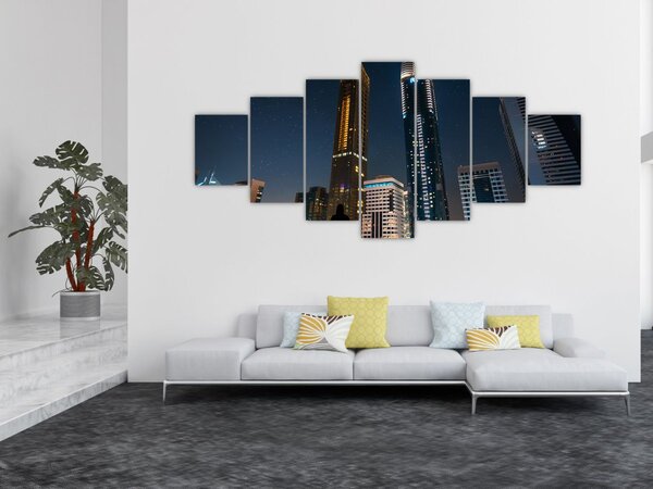 Obraz nočního města (210x100 cm)