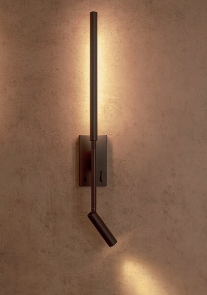 Mantra 6702 Torch, bílé nástěnné svítidlo k posteli LED 3W+6W 3000K, výška 55cm