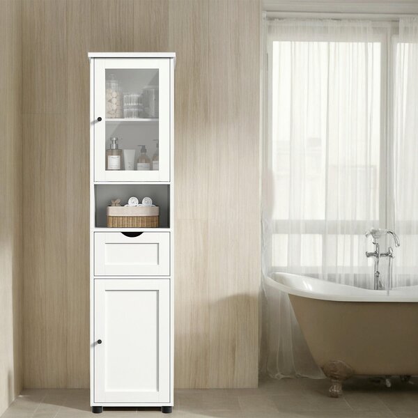 VYSOKÁ SKŘÍŇ, bílá, bílá, 40/165/30 cm MID.YOU - Koupelnové série, Online Only