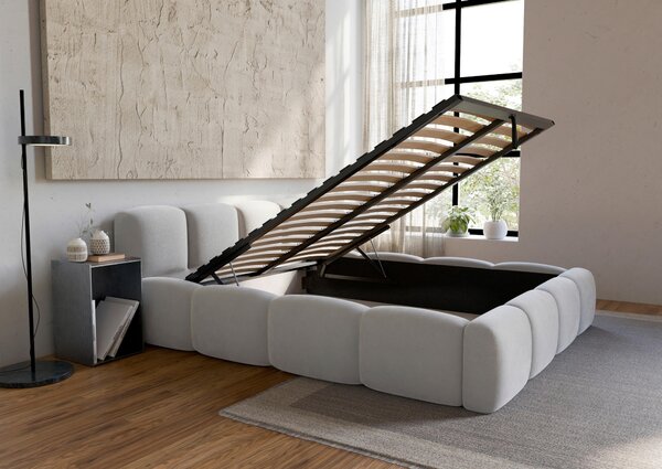 ČALOUNĚNÁ POSTEL, 140/200 cm, bílá Carryhome - Postele s úložným prostorem, Online Only