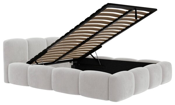 ČALOUNĚNÁ POSTEL, 140/200 cm, bílá Carryhome - Postele s úložným prostorem, Online Only