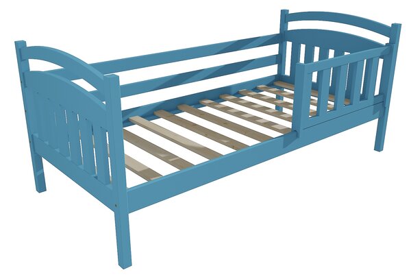 Vomaks Dětská postel DP 001 se zábranou Rozměr: 80 x 190 cm, Povrchová úprava: netransparentní barva modrá