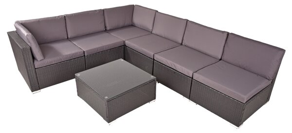 TERASOVÁ SEDACÍ SOUPRAVA 7dílné, kov, plast, sklo, textil Gardenson - Online Only zahradní nábytek, Online Only
