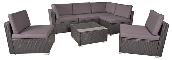 TERASOVÁ SEDACÍ SOUPRAVA 7dílné, kov, plast, sklo, textil Gardenson - Online Only zahradní nábytek, Online Only
