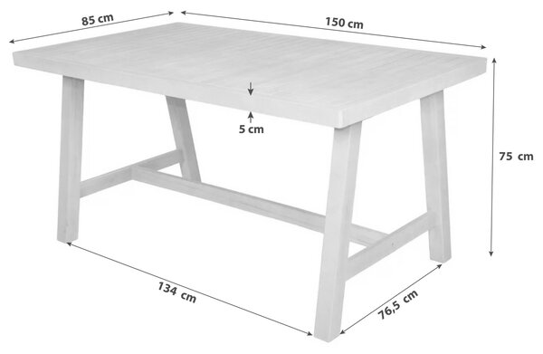 ZAHRADNÍ STŮL, dřevo, 150/85/75 cm Gardenson - Online Only zahradní nábytek, Online Only