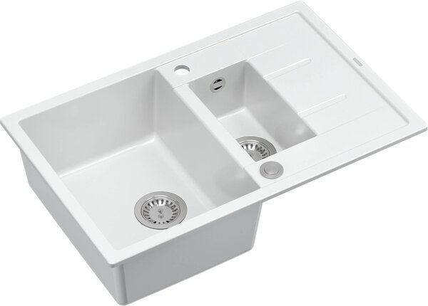 Quadron Morgan dřez graniteq 78x50 cm bílá HB8224U1-BS_P2O