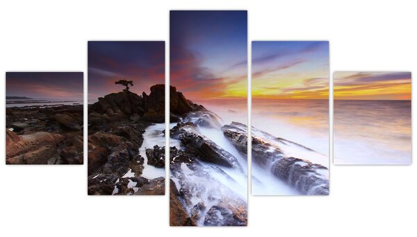 Obraz hory v mlze (125x70 cm)