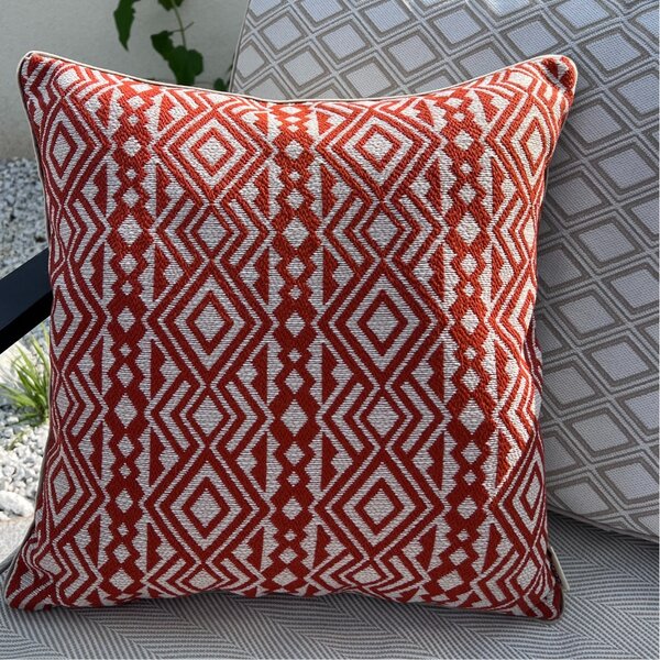 BOHOLOGY Oranžovo-béžový venkovní povlak na polštář Aztec 45 x 45 cm
