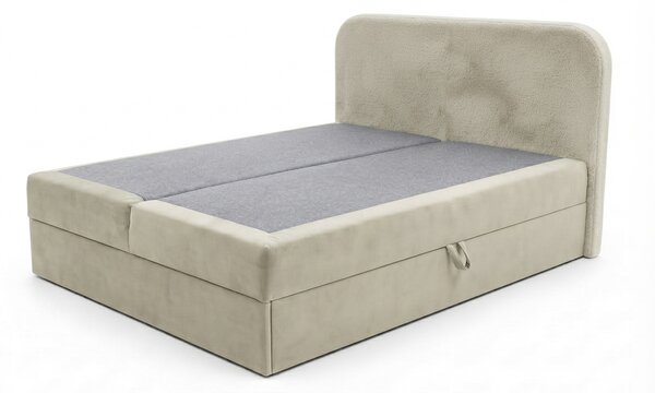 Čalouněná postel boxspring FORENA 140x200 cm krémová Matrace: Matrace Bonell pružinová