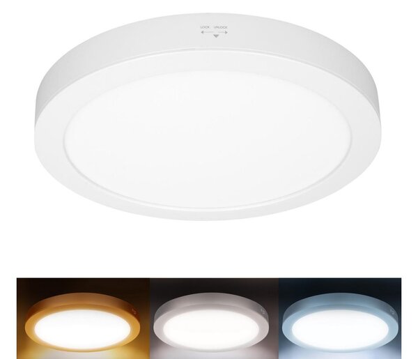 Solight WD242-W - LED Panel 2v1 18W/230V 3000/4000/6000K pr.22,5 cm IP54 bílá
