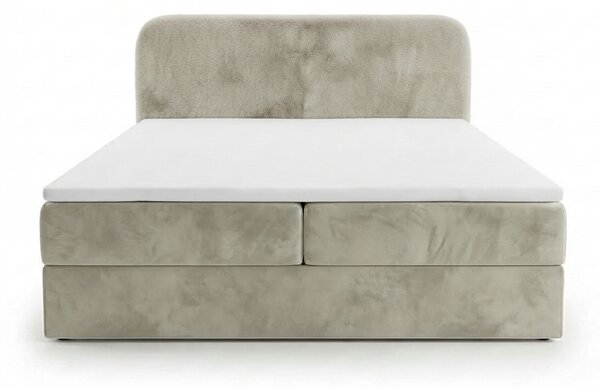 Čalouněná postel boxspring FORENA 140x200 cm krémová Matrace: Matrace Bonell pružinová