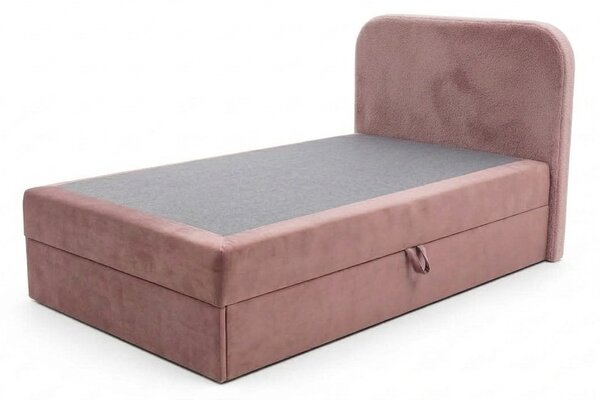 Čalouněná postel boxspring FORENA 90x200 cm starorůžová Matrace: Matrace Bonell pružinová