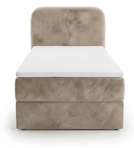 Čalouněná postel boxspring FORENA 90x200 cm béžová Matrace: Matrace Bonell pružinová