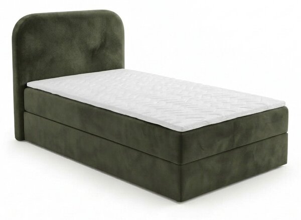 Čalouněná postel boxspring FORENA 90x200 cm tmavě zelená Matrace: Matrace Bonell pružinová