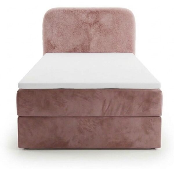 Čalouněná postel boxspring FORENA 90x200 cm starorůžová Matrace: Matrace Bonell pružinová